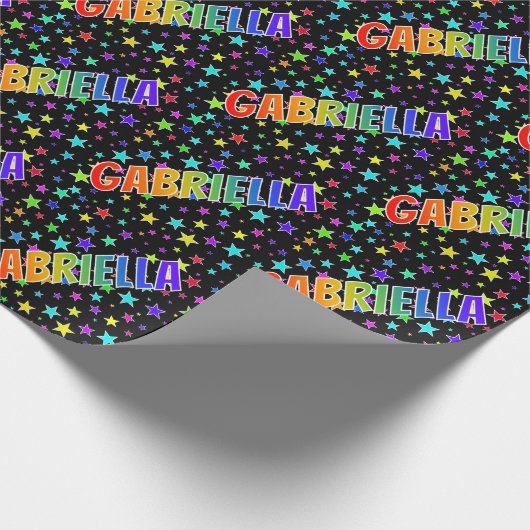 Rainbow First Name "GABRIELLA" + sterren Cadeaupapier (Hoek)