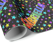 Rainbow First Name "GABRIELLA" + sterren Cadeaupapier (Rol Hoek)