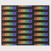 Rainbow First Name "GABRIELLE"; vun en kleurrijk Cadeaupapier (Vlak)