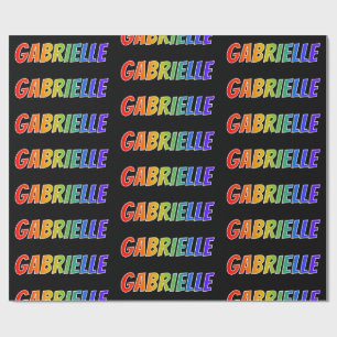 Rainbow First Name "GABRIELLE"; vun en kleurrijk Cadeaupapier