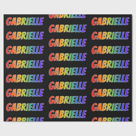 Rainbow First Name "GABRIELLE"; vun en kleurrijk Cadeaupapier (Vlak)
