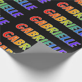 Rainbow First Name "GABRIELLE"; vun en kleurrijk Cadeaupapier (Hoek)
