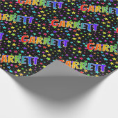 Rainbow First Name "GARRETT" + sterren Cadeaupapier (Hoek)