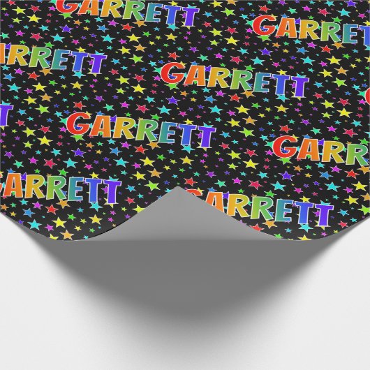 Rainbow First Name "GARRETT" + sterren Cadeaupapier (Hoek)