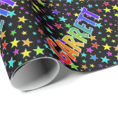 Rainbow First Name "GARRETT" + sterren Cadeaupapier (Rol Hoek)
