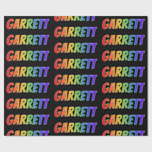 Rainbow First Name "GARRETT" (Voornaam regenboogva Cadeaupapier (Vlak)