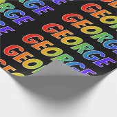 Rainbow First Name "GEORGE"; Fun & Colorful Cadeaupapier (Hoek)