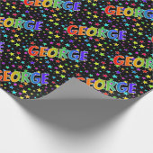 Rainbow First Name "GEORGE" + sterren Cadeaupapier (Hoek)