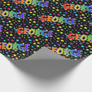 Rainbow First Name "GEORGE" + sterren Cadeaupapier