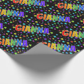 Rainbow First Name "GIANNA" + sterren Cadeaupapier (Hoek)