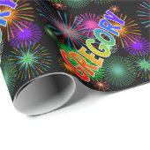 Rainbow First Name "GREGORY" + Fireworks Cadeaupapier (Rol Hoek)