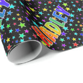 Rainbow First Name "HADLEY" + sterren Cadeaupapier (Rol Hoek)