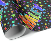 Rainbow First Name "HALEY" + sterren Cadeaupapier (Rol Hoek)