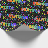 Rainbow First Name "HEATHER" + sterren Cadeaupapier (Hoek)