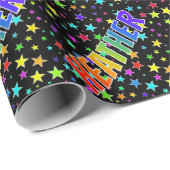 Rainbow First Name "HEATHER" + sterren Cadeaupapier (Rol Hoek)