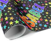 Rainbow First Name "ISABEL" + sterren Cadeaupapier (Rol Hoek)