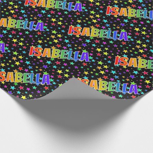 Rainbow First Name "ISABELLA" + sterren Cadeaupapier (Hoek)