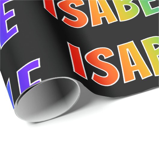 Rainbow First Name "ISABELLE" (Voornaam voor regen Cadeaupapier (Rol Hoek)