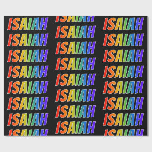 Rainbow First Name "ISAIAH" (Voornaam van de regen Cadeaupapier