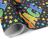 Rainbow First Name "JACE" + sterren Cadeaupapier (Rol Hoek)