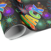 Rainbow First Name "JACK" + Fireworks Cadeaupapier (Rol Hoek)