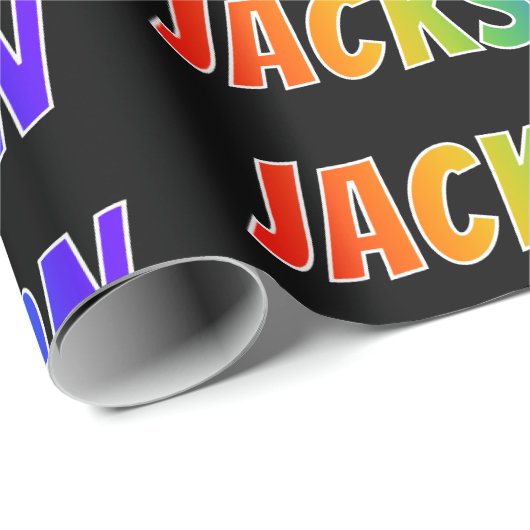 Rainbow First Name "JACKSON" (Voornaam regenboogva Cadeaupapier (Rol Hoek)