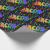 Rainbow First Name "JACOB" + sterren Cadeaupapier (Hoek)