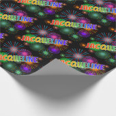 Rainbow First Name "JACQUELINE" + Fireworks Cadeaupapier (Hoek)