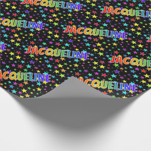 Rainbow First Name "JACQUELINE" + sterren Cadeaupapier