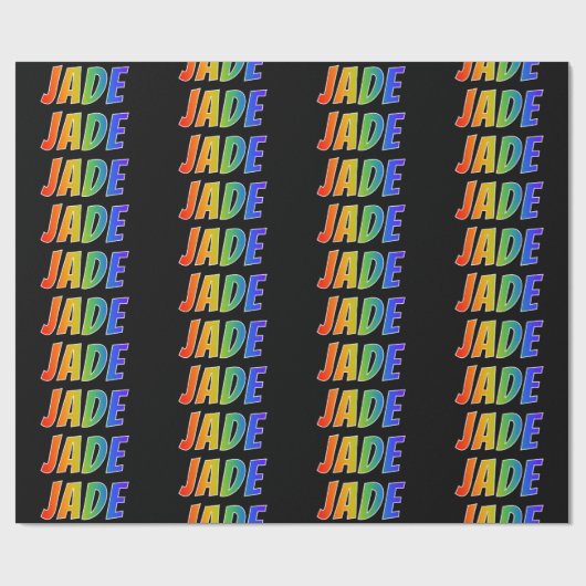 Rainbow First Name "JADE"; Fun & Colorful Cadeaupapier (Vlak)