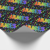 Rainbow First Name "JAMES" + sterren Cadeaupapier (Hoek)