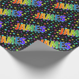Rainbow First Name "JAMES" + sterren Cadeaupapier