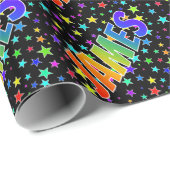 Rainbow First Name "JAMES" + sterren Cadeaupapier (Rol Hoek)