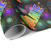 Rainbow First Name "JAMIE" + Fireworks Cadeaupapier (Rol Hoek)