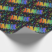Rainbow First Name "JAMIE" + sterren Cadeaupapier (Hoek)