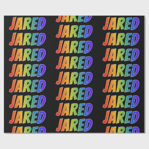 Rainbow First Name "JARED"; Fun & kleurrijk Cadeaupapier