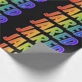 Rainbow First Name "JARED"; Fun & kleurrijk Cadeaupapier (Hoek)
