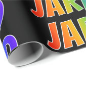 Rainbow First Name "JARED"; Fun & kleurrijk Cadeaupapier (Rol Hoek)