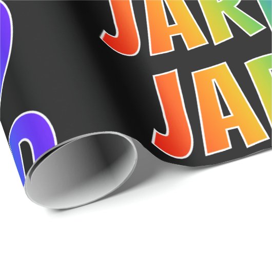 Rainbow First Name "JARED"; Fun & kleurrijk Cadeaupapier (Rol Hoek)
