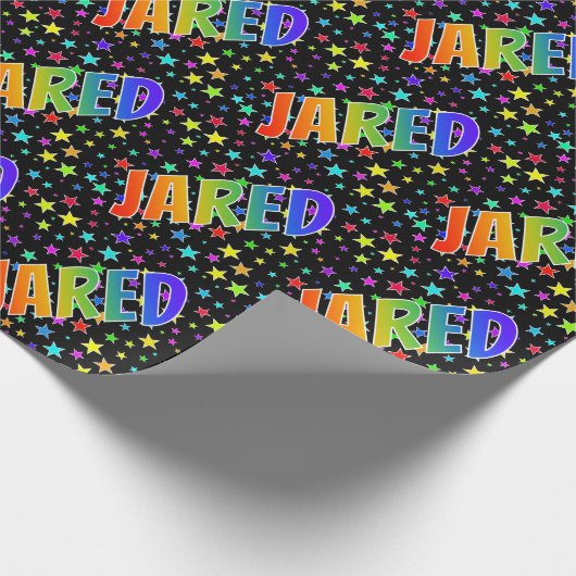 Rainbow First Name "JARED" + sterren Cadeaupapier (Hoek)
