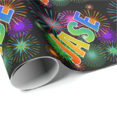 Rainbow First Name "JASE" + Fireworks Cadeaupapier (Rol Hoek)