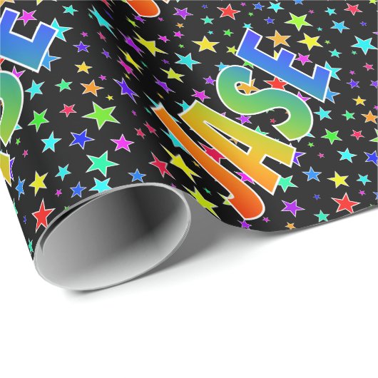 Rainbow First Name "JASE" + sterren Cadeaupapier (Rol Hoek)