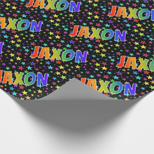 Rainbow First Name "JAXON" + sterren Cadeaupapier (Hoek)