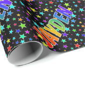 Rainbow First Name "JAYDEN" + sterren Cadeaupapier (Rol Hoek)