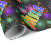 Rainbow First Name "JAYLA" + Fireworks Cadeaupapier (Rol Hoek)