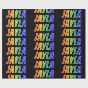 Rainbow First Name "JAYLA"; vun & kleurrijk Cadeaupapier
