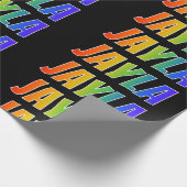 Rainbow First Name "JAYLA"; vun & kleurrijk Cadeaupapier (Hoek)