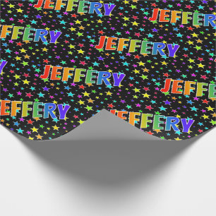 Rainbow First Name "JEFFERY" + sterren Cadeaupapier