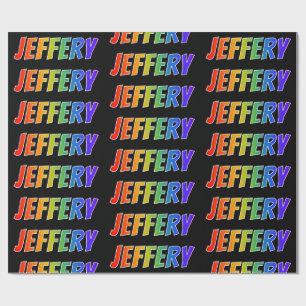 Rainbow First Name "JEFFERY"; vun & kleurrijk Cadeaupapier