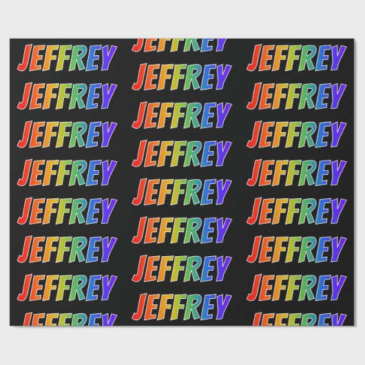 Rainbow First Name "JEFFREY" (Voornaam voor regenb Cadeaupapier (Vlak)